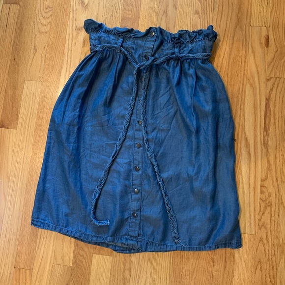 Neiman Marcus Paper Bag Button Front Skirt - Picture 2 of 5